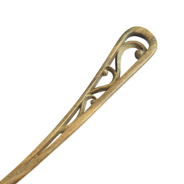 CrystalMood Handmade Carved Wood Hair Stick Curve 7.35" Ebony